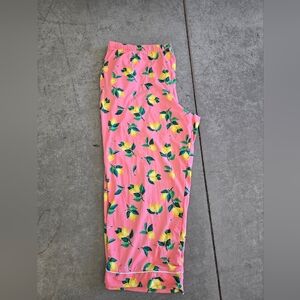 Pink Lemon Print Women's Pants